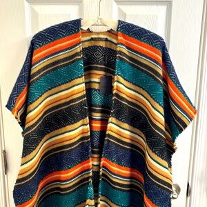 NWT Women's DO EVERYTHING IN LOVE for Anthropologie - Aztec Colored Poncho